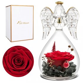 FullHeart Angel Figurines with Forever Real Rose