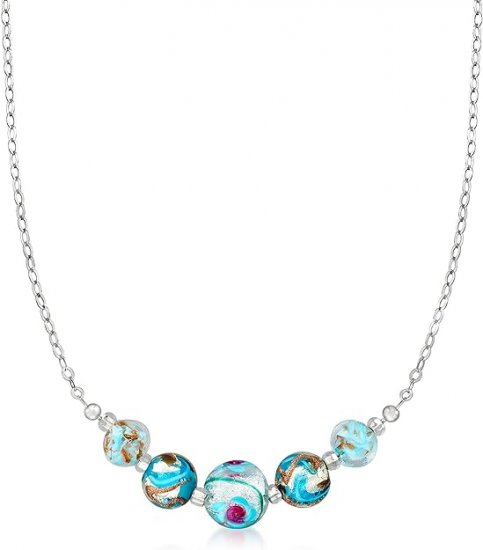 Formia Murrina Multicolored Murano Glass Bead Necklace