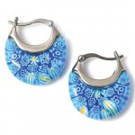 Formia Murrirna Millefiori Glass Hoop Earrings for Women