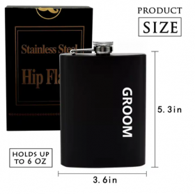 6 oz stainless steel hip flask set for bachelor party