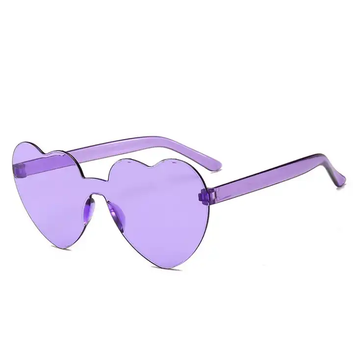 One Piece Lens Heart Shaped Women Recycled Plastic Sunglasses