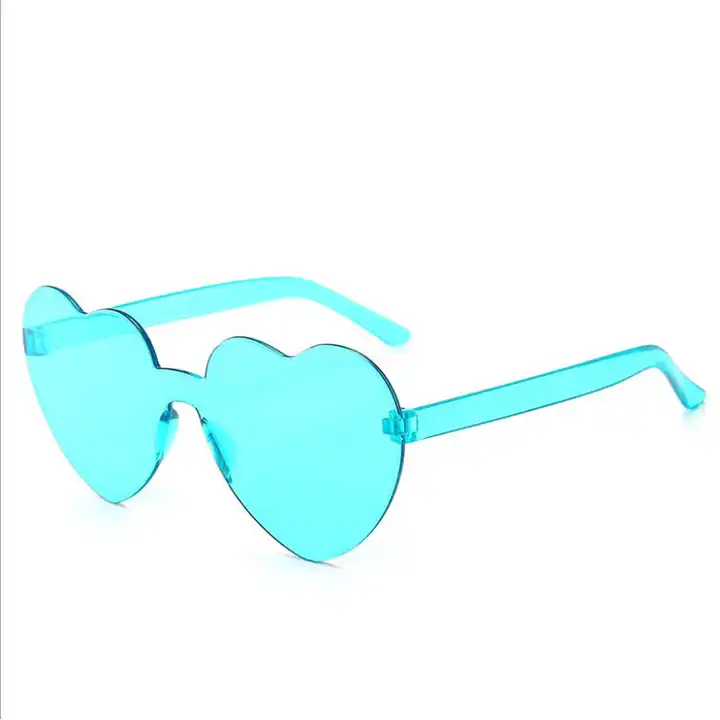 One Piece Lens Heart Shaped Women Recycled Plastic Sunglasses