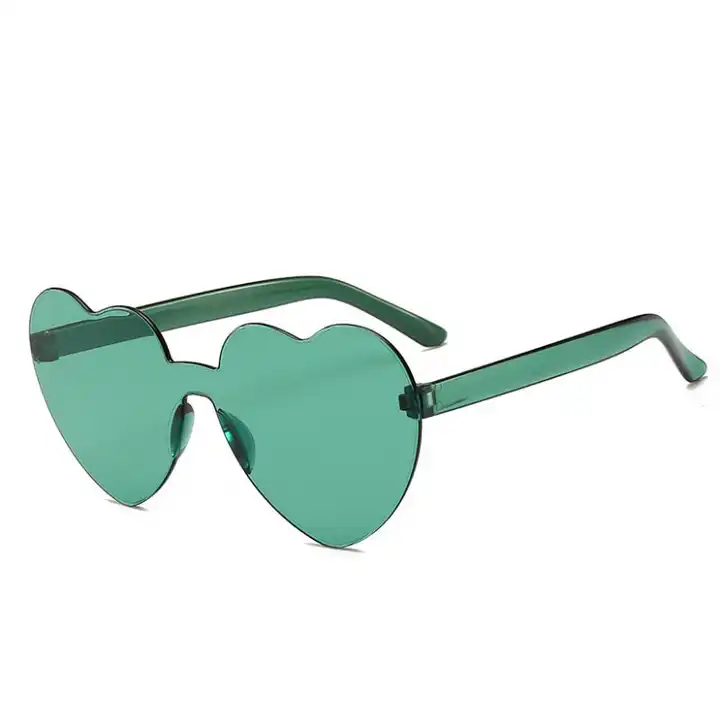 One Piece Lens Heart Shaped Women Recycled Plastic Sunglasses